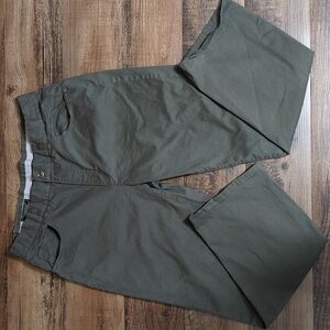 Williams & Kent 5-Pocket Flat Front Straight Leg Chino Pant Olive Green 36x30